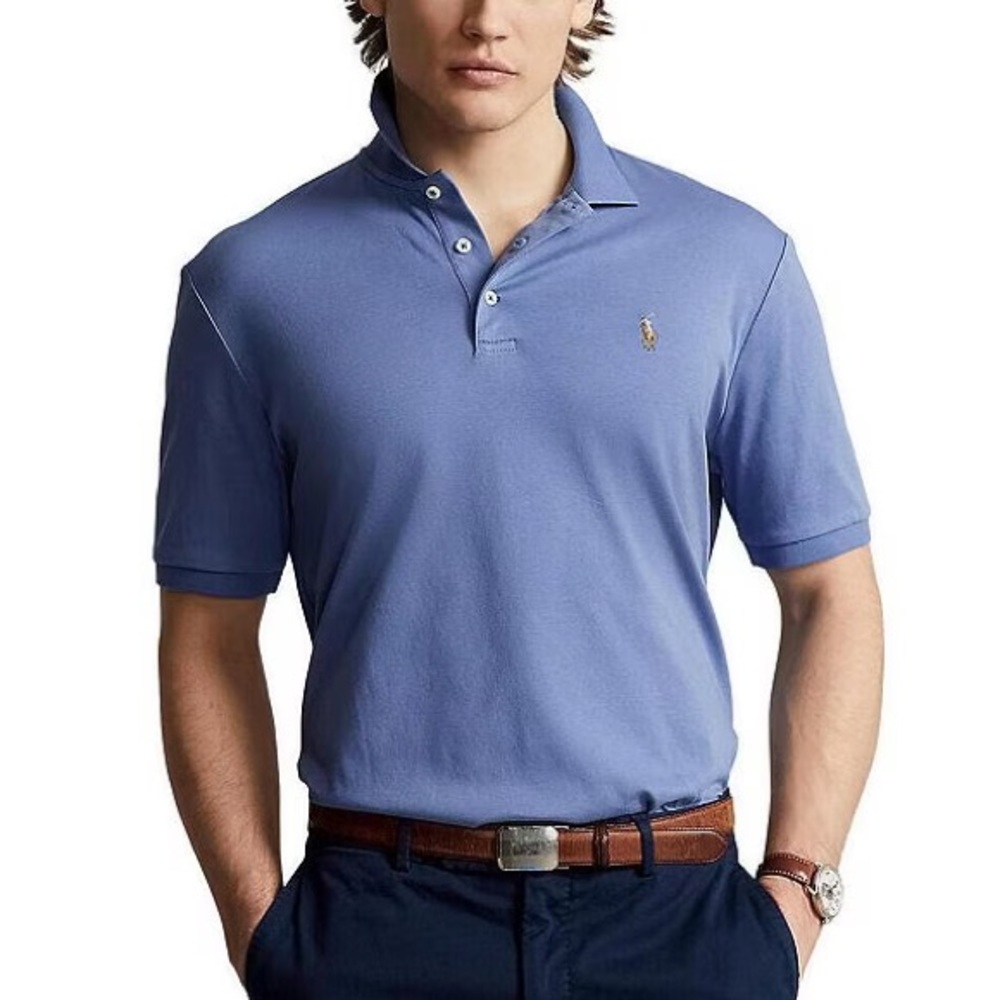Ralph Lauren Classic Fit Soft Cotton Polo Shirt with multi colored pony.